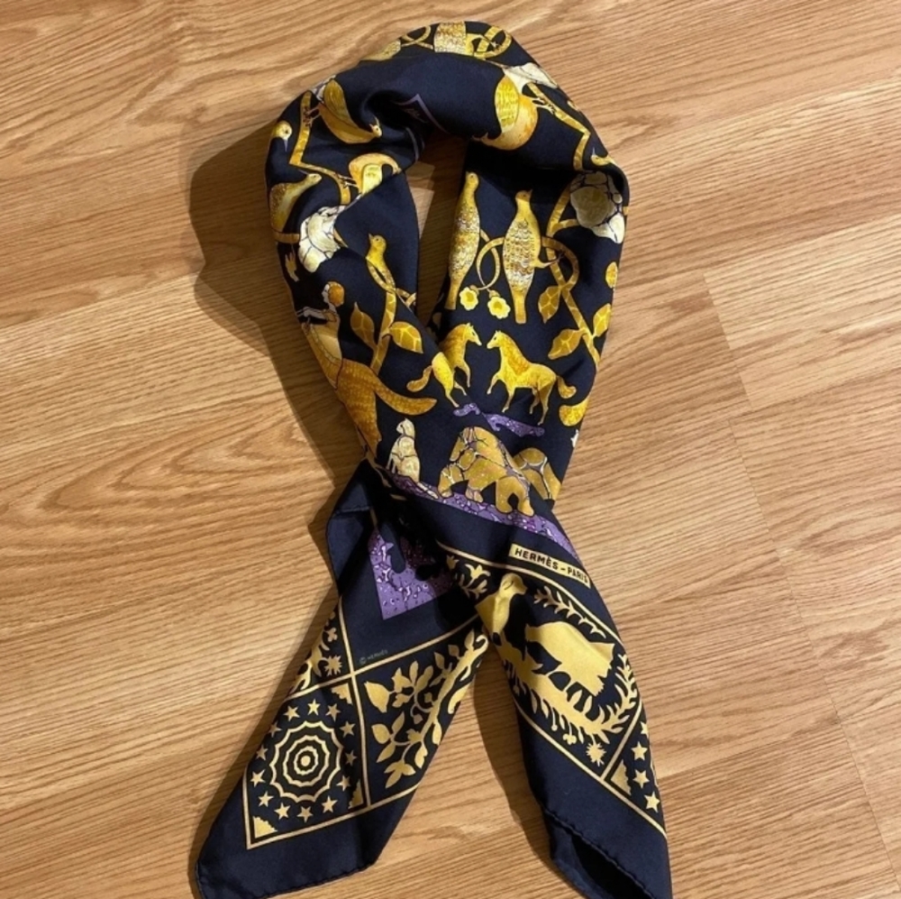 🥳HP🥳Hermes Early American Scarf **Vintage** - Picture 3 of 9